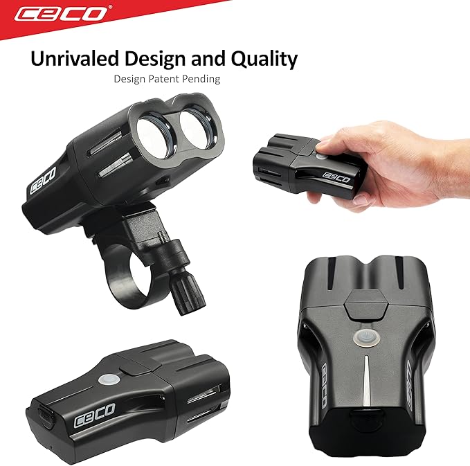 CECO USA 2000 Lumen USB Rechargeable Bike Light – Tough & Durable IP67 Waterproof & FL1 Impact Resistant– Super Bright F2000 Bicycle Headlight – for Commuters, Road Cyclists & Mountain Bikers