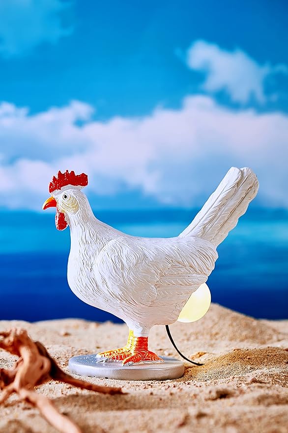 Upgraded Chicken Egg Lamp, 3D Resin Chicken Night Light with USB, Lifelike LED Egg Lamp with Color Gift Box, Easter Birthday Gift for Friends (C)