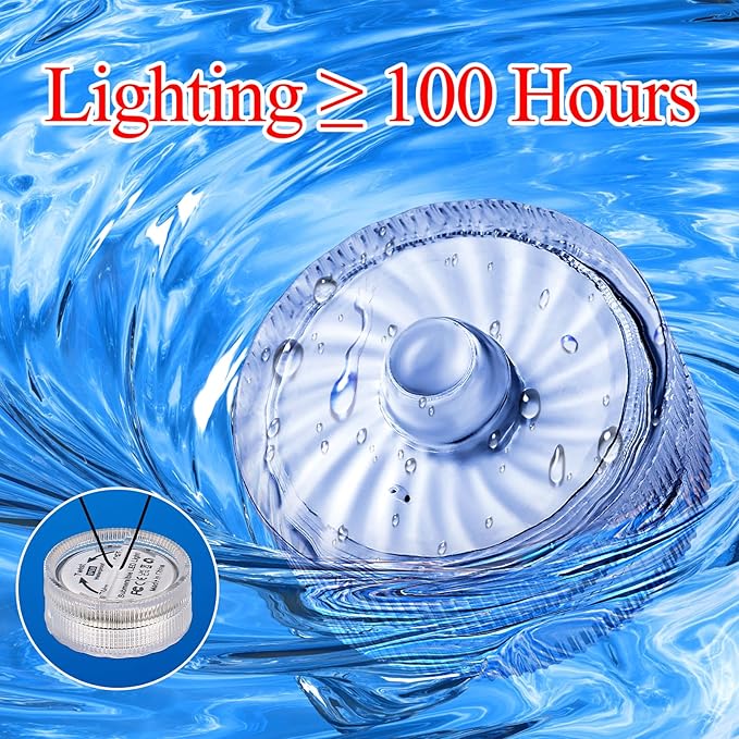 Submersible Led Lights, Purple Waterproof Flameless Candle Tea Lights,100H Battery Powered Underwater Small LED Light for Vase Table Centerpieces Wedding Party Halloween Christmas Decor,12 Pack