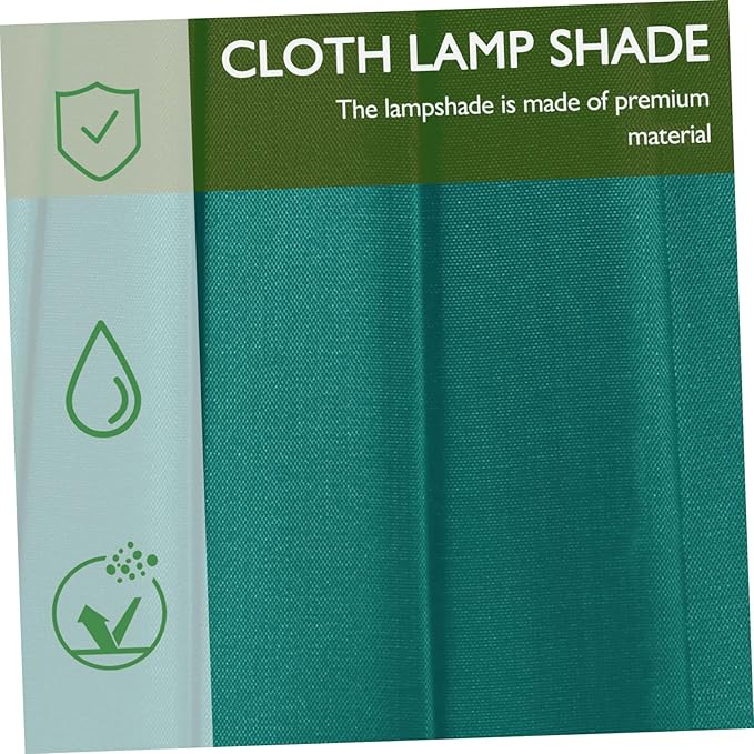 1pc Cloth Lampshade Pleated Lamp Shade Clip On Bulb Light Covers Barrel Lamp Shade for Bedroom Table Lamp Floor Light, Green