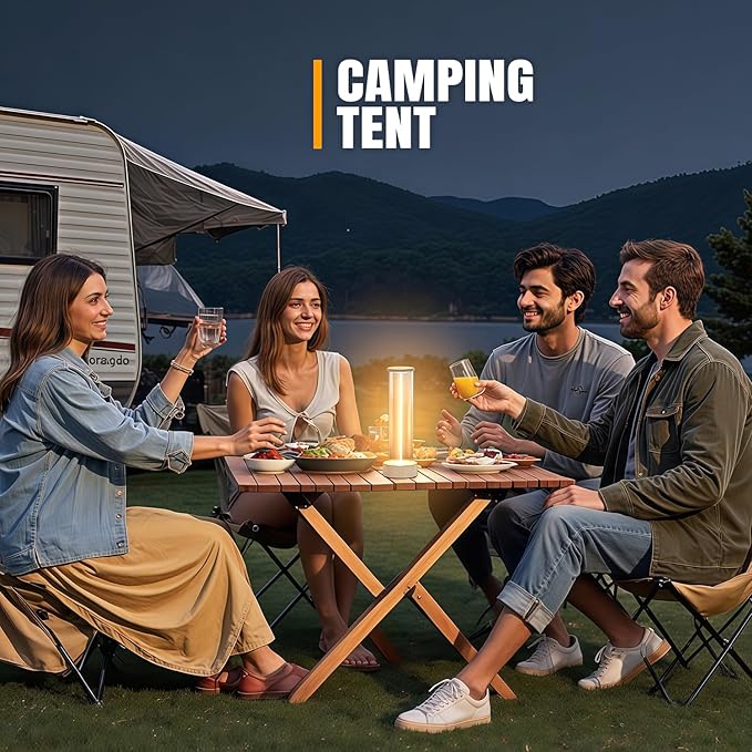 Indoor Outdoor Cordless Table Lamp,Rechargeable Battery Powered Lamp 3-Mode Touch Dimmable,IP54 Waterproof Portable Lamp for Bedside Reading,Patio Grill,Gazebo Party,Camping Tent (White,2 PCS)