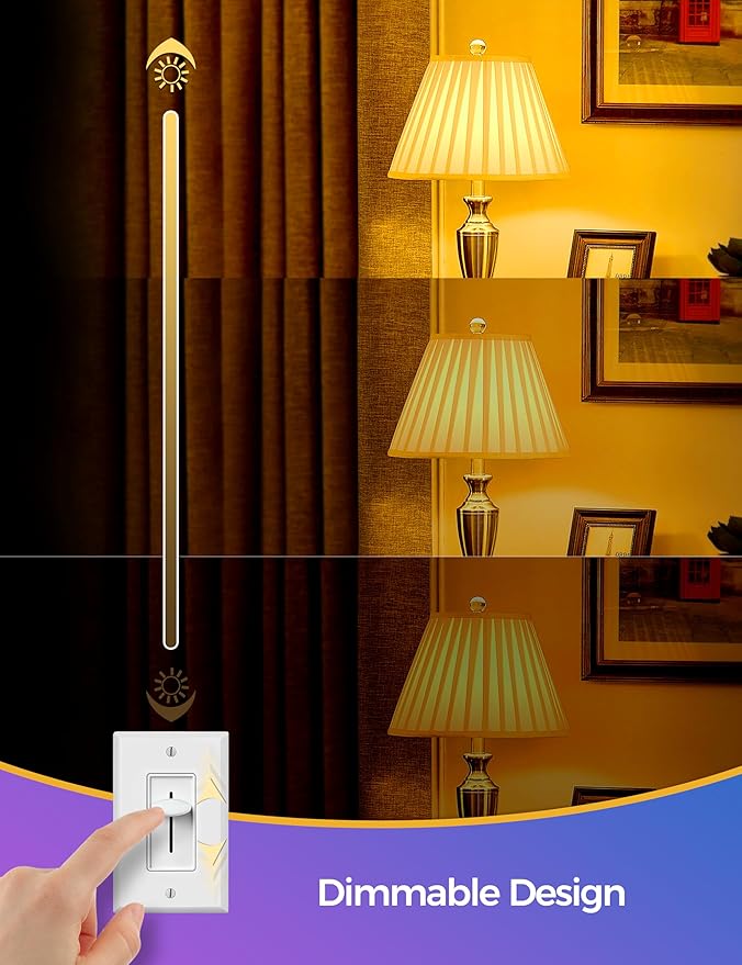 JandCase Sleep Light Bulb, Dimmable Amber Light Bulbs for Sleep, Blue Light Blocking, 1900K Dim Light Bulbs 60W Equivalent, Adjustable Brightness, E26 A19 Warm Bulb for Bedroom Nursery, 2 Pack
