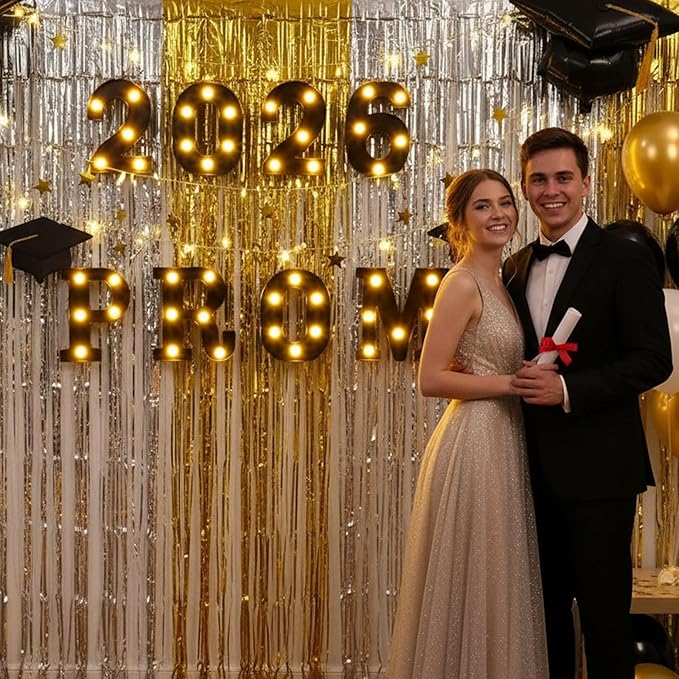 8 Pcs Graduation Decorations 2026 Prom LED Light Letters Sign Class of 2026 Ornaments for Senior High School College Table Wall Centerpieces Decor Party Supplies