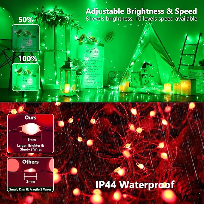 BrizLabs Color Changing Fairy Lights, 66ft 200 LED Easter Fairy Lights with Remote, RGB Christmas Tree Light with Timer Dimmable Twinkle Light Music Sync for Indoor Xmas Halloween Easter Party