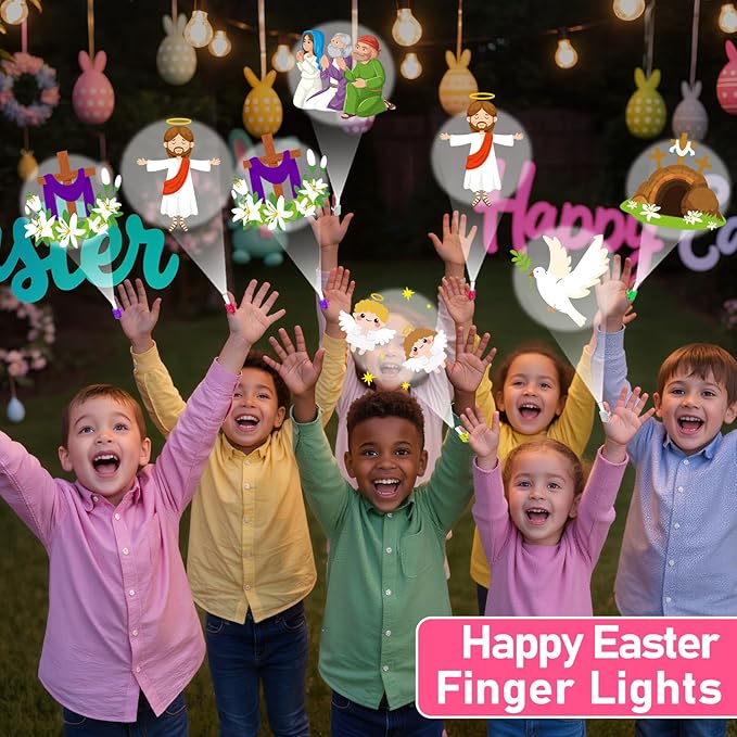 36Pcs Easter LED Finger Lights Religious Party Favors Glow in the Dark Light Up Finger Lights Christian Nativity Themed s Bulk for Birthday Party Goodie Bag Stuffer Birthday Gifts Prize