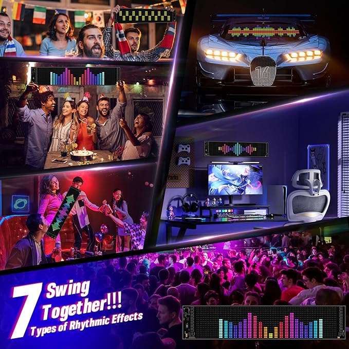 Vanesa 2PCS Large Devil Eyes Light for Cars/Truck 4.7x23.4 Inch, Led Eyes for Car/Truck Windshield, Flexible Led Digital Display, Programmable Scrolling LED Sign for Business Shop Bar Concert