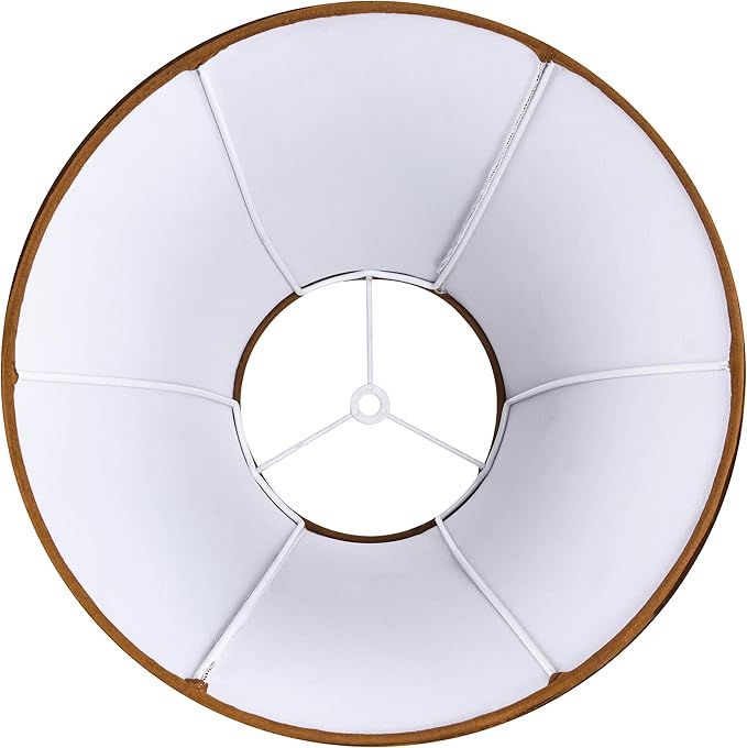 GO&SO Set of 2 Fabric Bell Lamp Shades Brown,6" Top x 13" Bottom x 10.6" High (Spider) - Handcrafted Medium Lamp Shades for Table & Bedside Lamps Replacement Farmhouse