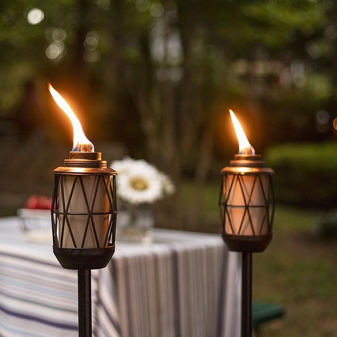 TIKI BiteFighter 64.25" Wire Metal Torch – Mosquito-Repellent Outdoor Decorative Lighting for Patio, Lawn, Backyard & Garden | Modern Bronze & Black | Includes Long-Lasting Wick & Snuffer