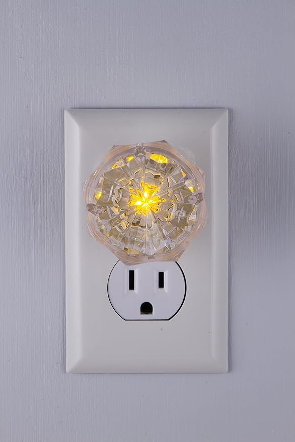 GE Jewel LED Night Light, Plug-in, Dusk to Dawn Sensor, Amber, UL-Certified, Energy Efficient, Ideal Nightlight for Bedroom, Bathroom, Nursery, Hallway, Kitchen, 11286, 4 Pack