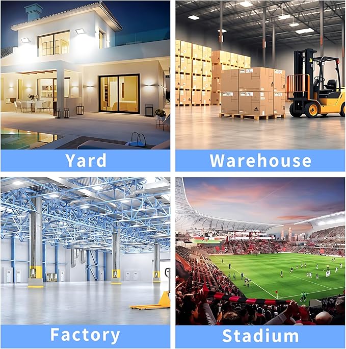 Stadium Lights Outdoor Led Flood Lights (800W*1 80000LM 6000K IP66 Super Bright Floodlight with Wider Lighting Angle for Garage,Garden,Lawn,Yard,Parking Lot