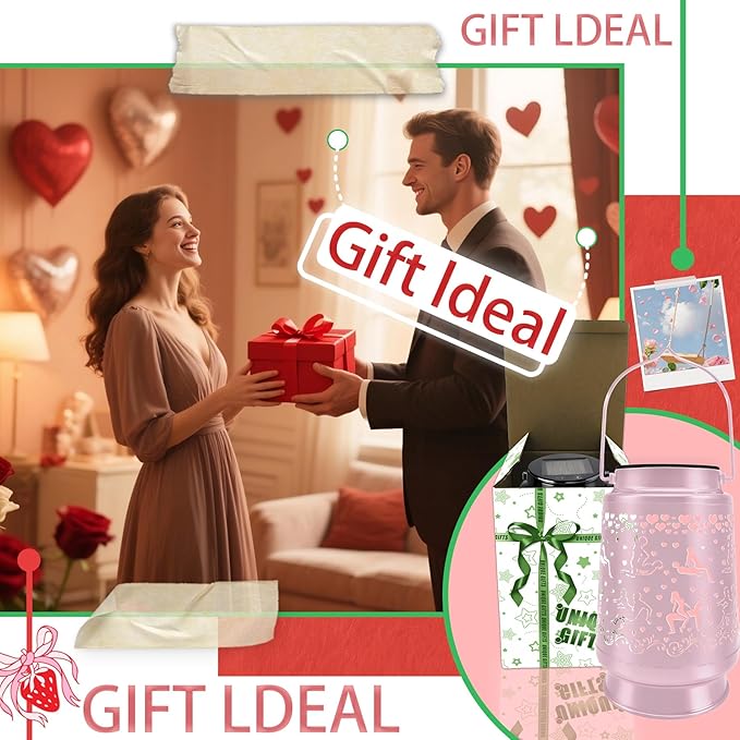 Valentine's Day Gifts for Him Her Anniversary Couple Gift Rechargeable Lantern Lamp Night Light Gag Gifts for Women Men Girlfriend Boyfriend Husband Wife for Birthday Wedding Funny Present(Pink)