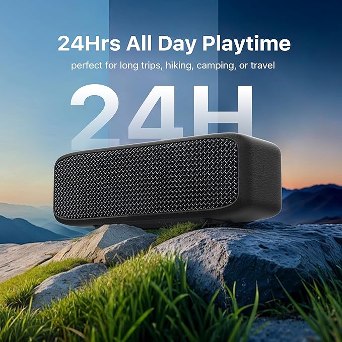NOBIS 20W Speakers Bluetooth Wireless, IP68 Waterproof Speaker, Up to 24H Playtime, TWS Pairing, Bluetooth 6.0, EQ Mode，Hands-Free Call with App Control for Outdoor, Travel, Home