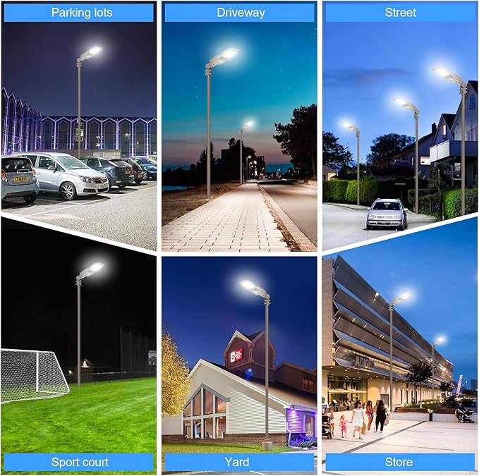 200W LED Parking Lot Lighting UL DLC Listed 28,000LM 5000K LED Shoebox Pole Lights Fixture AC100-277V IP65 Waterproof Slip Fit Mount Commercial Outdoor Street Light for Stadium Roadways