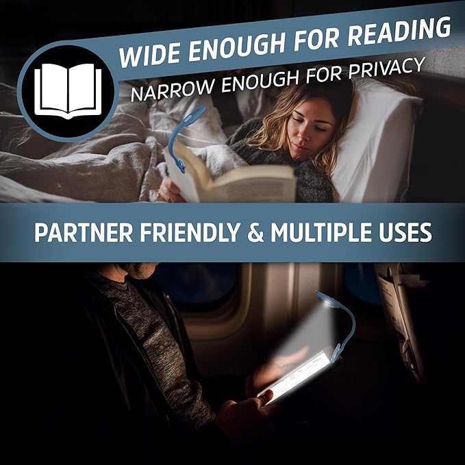 Energizer Flex-R LED Rechargeable Book Light for Reading in Bed, Reading Light with Warm LED Color, Long-Lasting and Lightweight,Blue