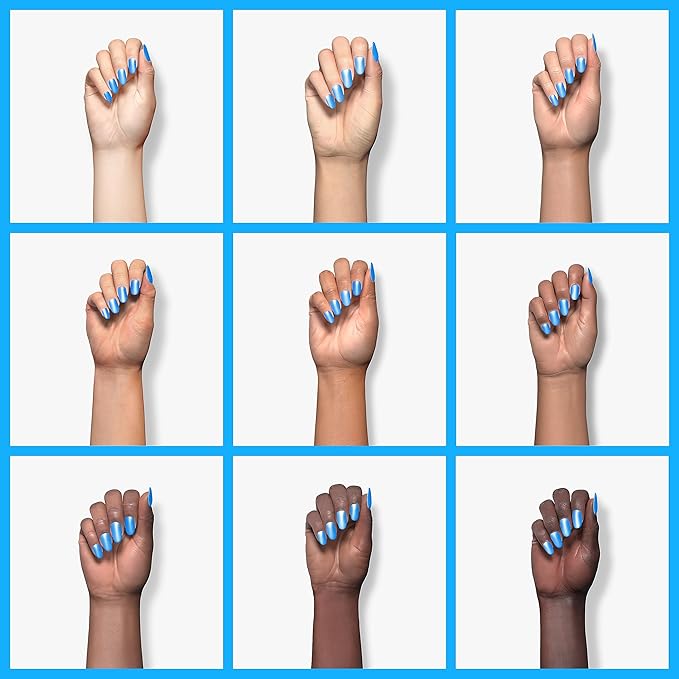 Beetles Blue Gel Polish, 15ML Bright Blue Gel Nail Polish, Soak Off Spring Nails Art Manicure Salon Home DIY Design Uv Nails Lamp Needed Gift for Women