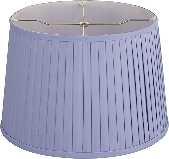 Mapo 14" Top x 17" Bottom x 11" High x 11" Slant Lamp Shade Replacement Large Lilac Purple Drum Round Tapered Traditional Fabric Pleated Softback Washer Harp Finial - Springcrest