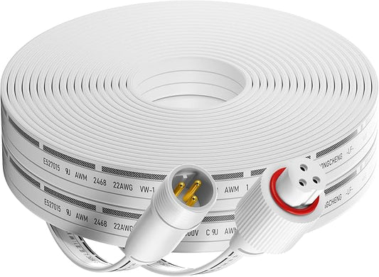 16FT Extension Cable for Govee Permanent Outdoor Lights (H705A-H706C), IP68 Waterproof 3-Pin Extension Cord, 22AWG Pure Copper Wire, Expand Holiday Lighting for Christmas, New Year, Roof