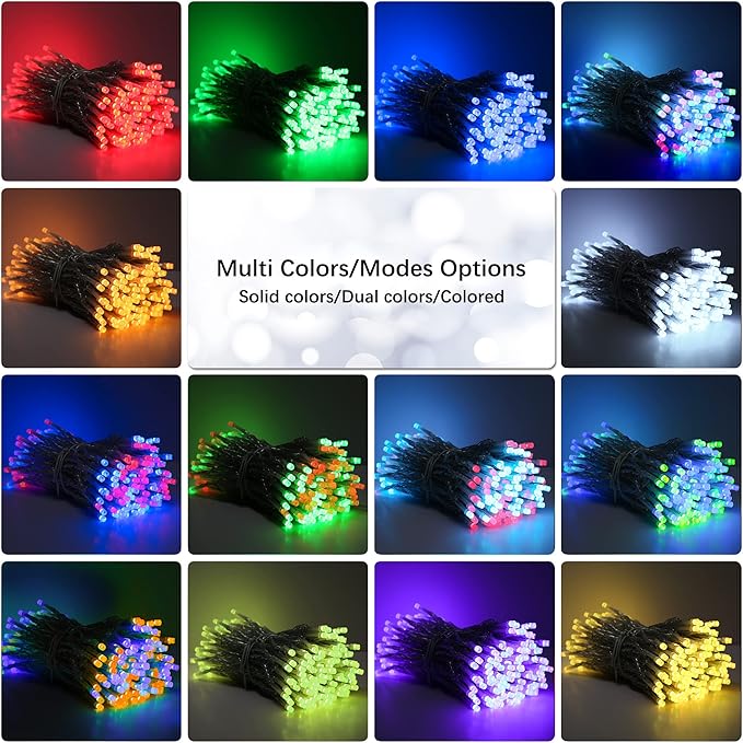 BrizLabs RGB String Lights, Color Changing Easter Pastel Lights, 100 LED 33ft USB Mini Christmas Light String Dimmable with Remote, Twinkle Fairy Light Clear Wire for Xmas Halloween Party Room