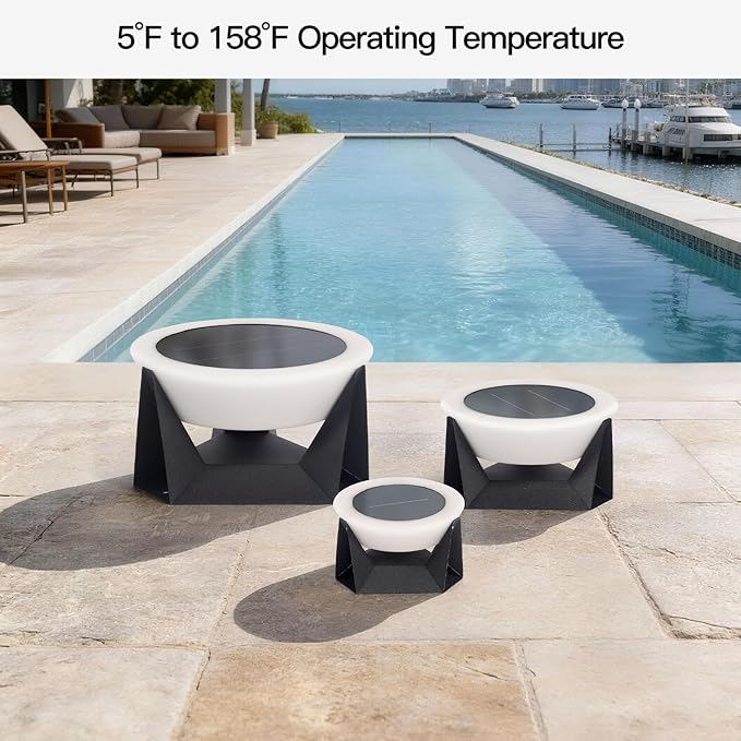 Solar Floor Lamp, Medium Solar Lantern, 3000K LED Outdoor Lanterns for Porch, Dusk to Dawn Outdoor Lights for Patio, Waterproof Floor Lamps, Modern Garden Lights Free Standing for Deck Table Yard