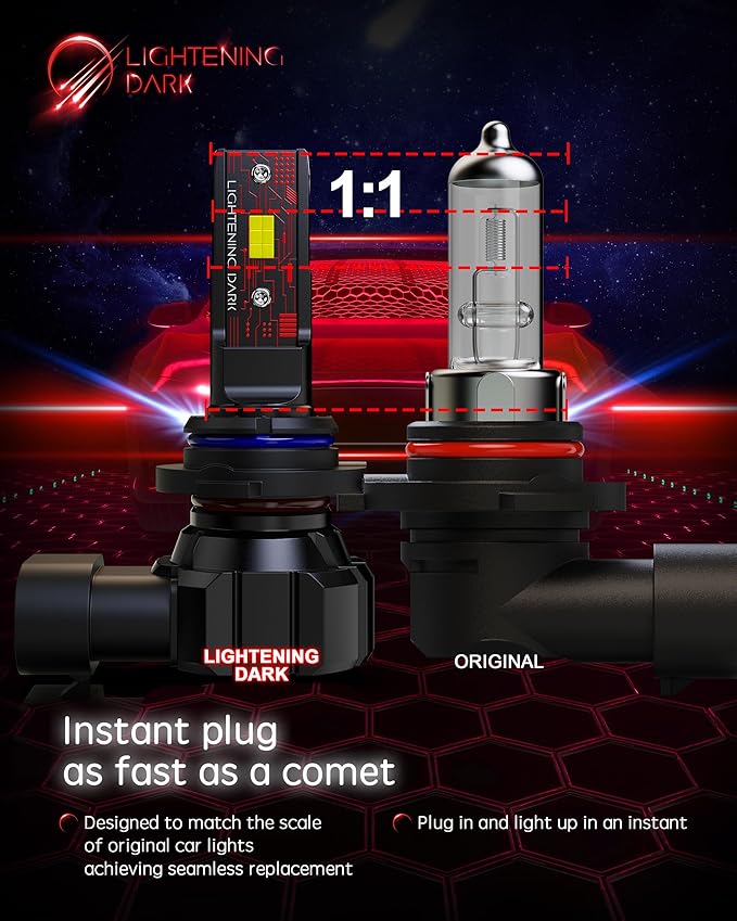 9012 Light Bulb, HIR2 Fog Bulbs Extremely Bright 6500K Xenon White Wireless Fanless, Pack of 2