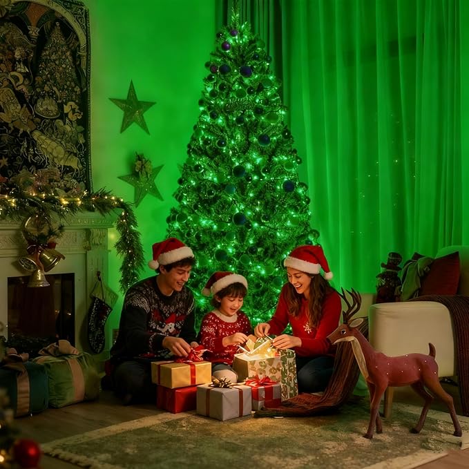 Green St. Patrick's Day Fairy Lights Decorations, 33ft Super Bright 100 LED Connectable String with 8 Modes for Indoor Outdoor Patio, Yard, Balcony, Christmas & Party Décor (Black Wire – Green)