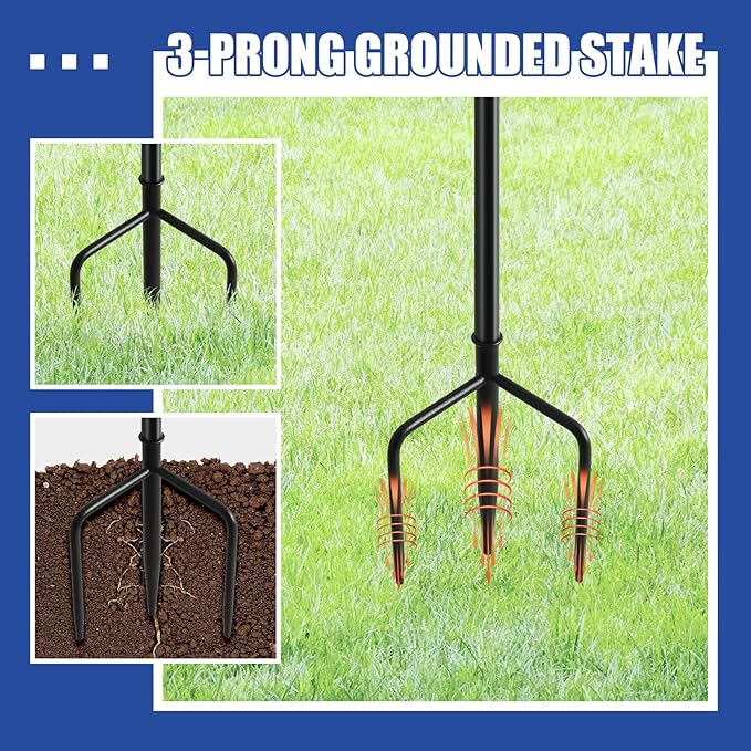 4 Pack Glass Garden Torch, 13.5 oz Colorful Outdoor Torch Garden Décor, 61-Inch Upgraded Citronella Torches with 3-Prong Grounded Stake, Metal Light Torches for Party Patio Pathway