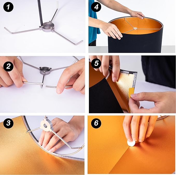 Wellmet Cream White Set of 2 Drum Lampshades, Easy Assembly Required 18" Top x 18" Bottom x 12" High Replacement Lamp Shades, Fabric Lampshades for Table Lamps Floor Lamps, Metal Spider Fitter