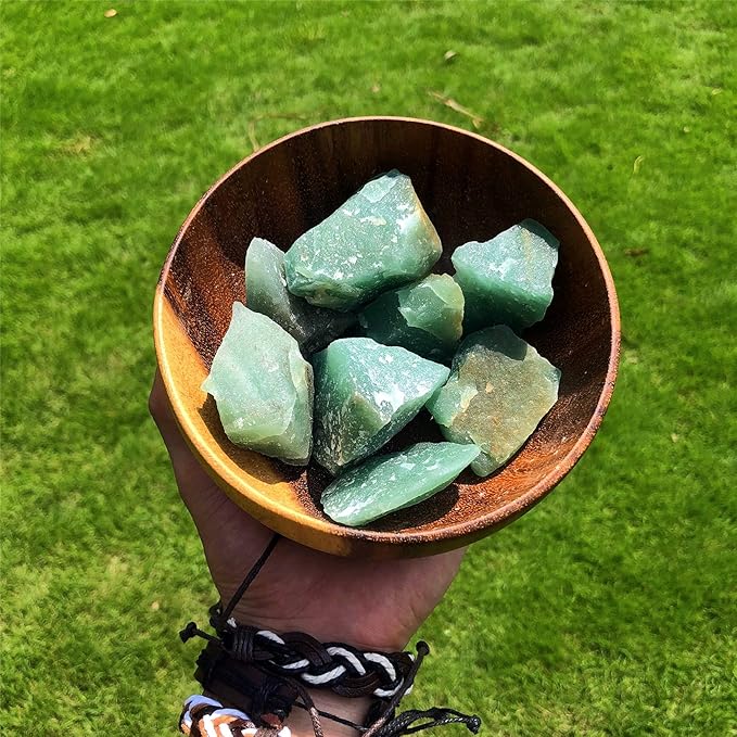 Zenkeeper 1Lb Green Aventurine Raw Stones for Tumbling, Polishing, Rough Green Aventurine Crystals Bulk Rough Gemstone for Jewelry Making, Healing, Meditation, Reiki