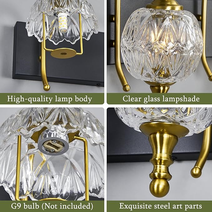 Modern Crystal Bathroom Vanity Lights Fixtures Over Mirror Black Gold Vintage 4-Lights 28 Inch Bathroom Light Fixtures Glass Crystal Vanity Lights