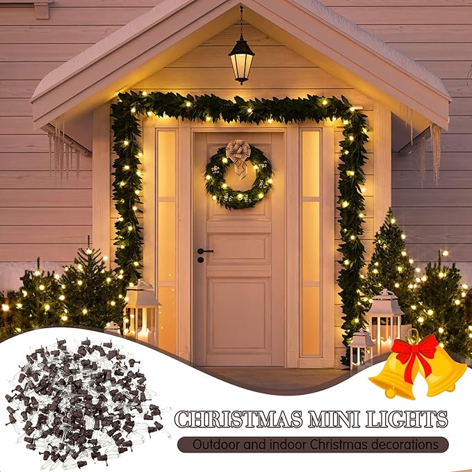 Mudder 60 Count Christmas Tree Replacement Light Bulbs 2.5v 0.425 Watt Replacement Bulb Mini Incandescent Wire String Lights Decoration for Prelit Xmas Tree(Brown Base with Warm White Bulb)