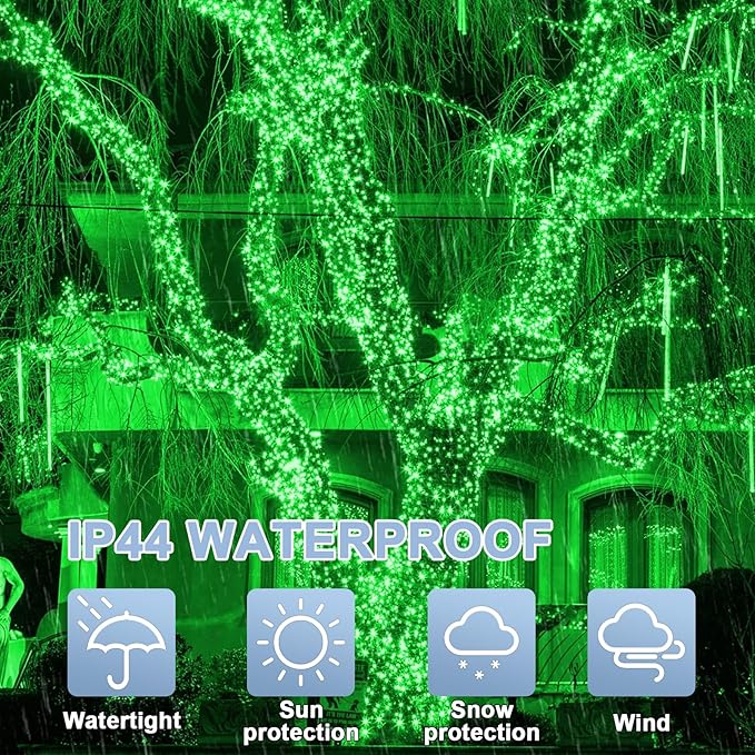 LAMPHOME 99ft St Patricks Day Green String Lights, 300 LED Transparent Wire Fairy StarryMini Light Plug in, 16Lighting Modes for Indoor Outdoor Xmas Tree Wedding Party Decoration