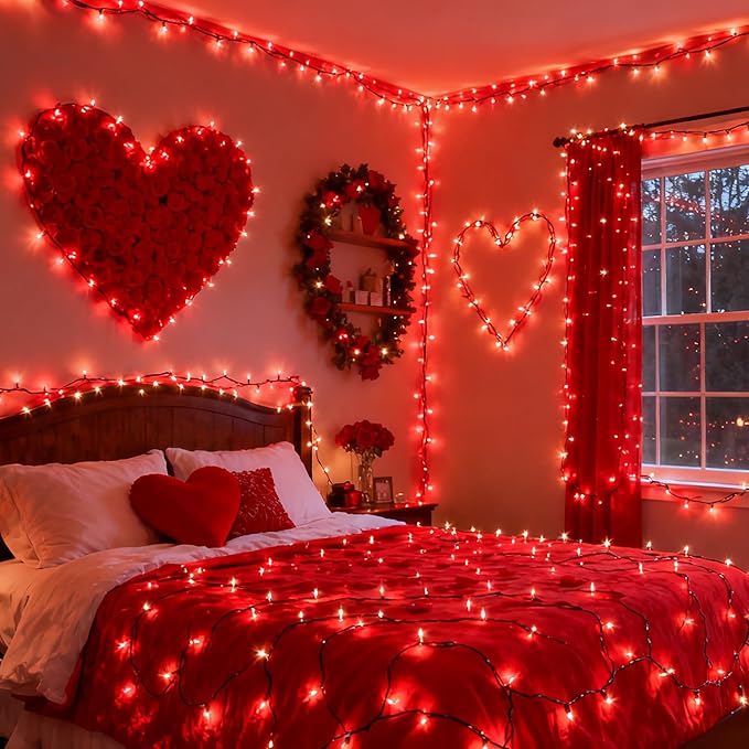 Brizled Smart Red Valentine String Lights/Green St. Patrick's Day Lights, 66FT 200 LED Color Changing Christmas Tree Lights WiFi App & Voice Control, Dimmable Music Sync for Indoor Outdoor Xmas Party