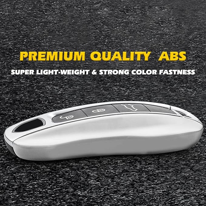 x xotic tech White Key Fob Cover Smart Remote Case Side Blades Shell, Compatible with 2017-up Porsche Panamera, 2019-up Porsche Cayenne G2, 2020-up 911 Carrera Taycan