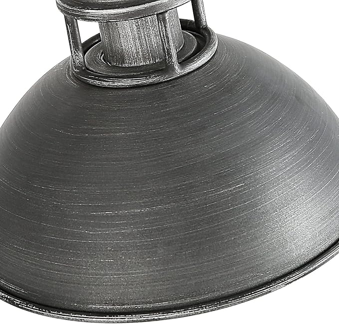 LOG BARN Pendant Lighting with Cutouts on Top, Industrial Silver Brushed Pendant Light for Kitchen Island, Dining Room and Bedroom