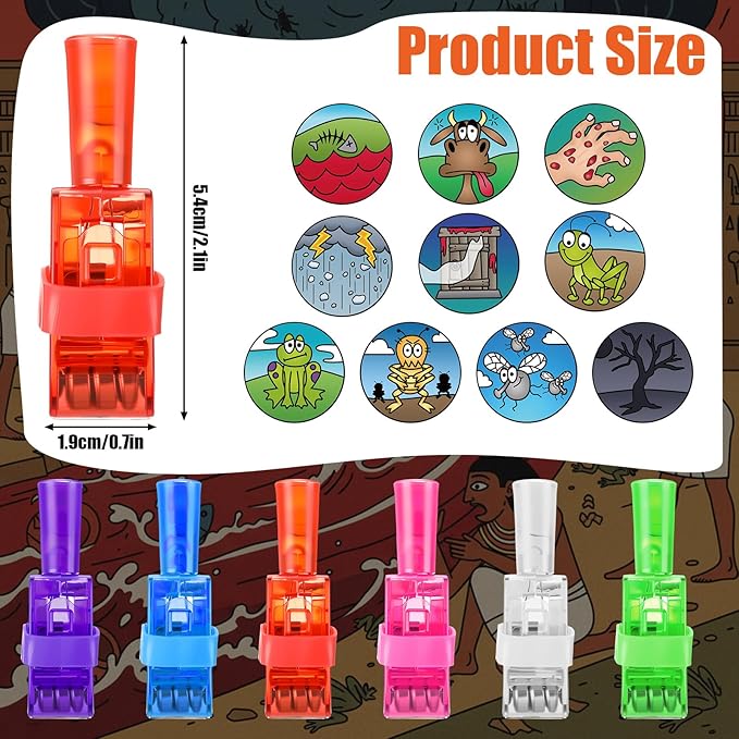Tuanse Passover Decorations, 30 Pcs Passover Gifts Finger Lights Bulk for Kids, Glow in The Dark Pesach Seder Finger Lights Toys, Jewish Holiday Party Favors, Goodie Bag Fillers and Classroom Rewards