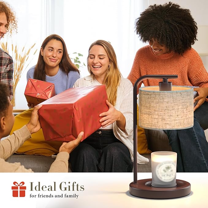 Brown Candle Warmer Lamp with Timer Dimmer, Electric Candle Warmer Wax Heater, Birthday Gifts for Women Her, Mom, House Warming Gifts New Home