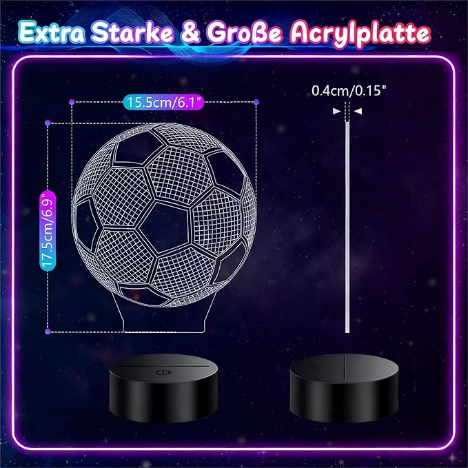 Soccer Easter Gifts for Boys 8-12, 3D Illusion Soccer Lamp Gifts for Kids Teens Boys Girls, 5 6 7 8 9 10 11 12 Year Old Boy Birthday Gifts for Kids Children, Boys Room Decor