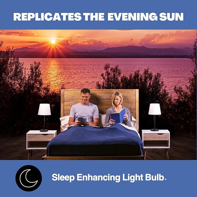 NorbSLEEP - Sleep Light Low-Blue LED Light Bulb for Bedtime and Evening, for Restful, Healthy Sleep for All Ages (Baby and Adults) (6W 4 Pack)