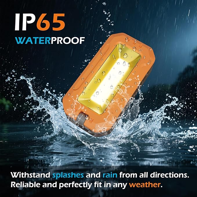 LED Work Light, Rechargeable Work Light with Magnet Base & Hanging Hook, 7000mAh Battery, Cordless Portable Work Lights, Small Bright for Car Repairing & Mechanics, Emergency, Outdoor