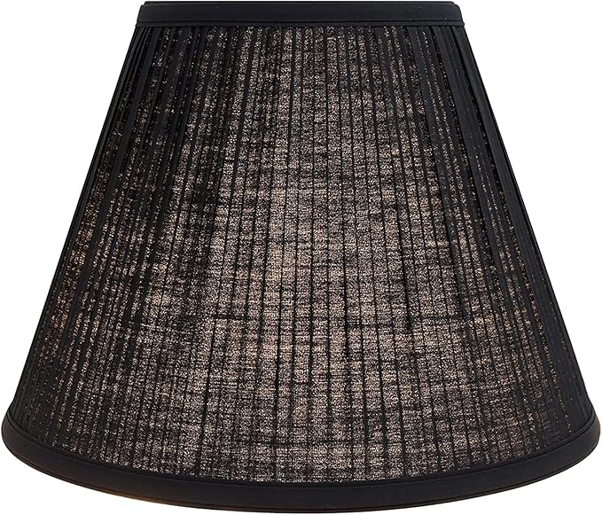 Aspen Creative 59152A Pleated Empire Uno Lamp Shade in Black, 4.5" Top x 8" Bottom x 6.5" Slant Height, Slip UNO 33mm