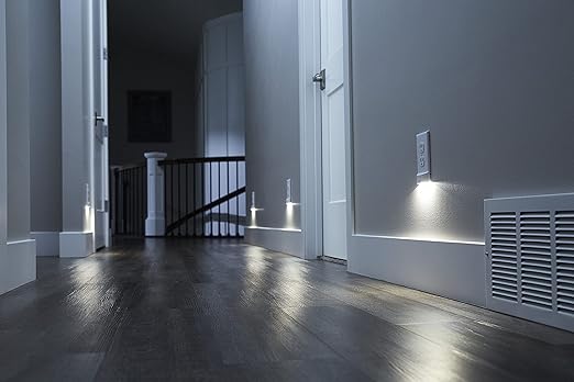 2 Pack - SnapPower MotionLight [for Décor Outlets] - Motion Detecting LED Night Lights Built-in to Wall Plate - Bright/Dim/Off Options - Auto On/Off Sensor - (Décor, White)