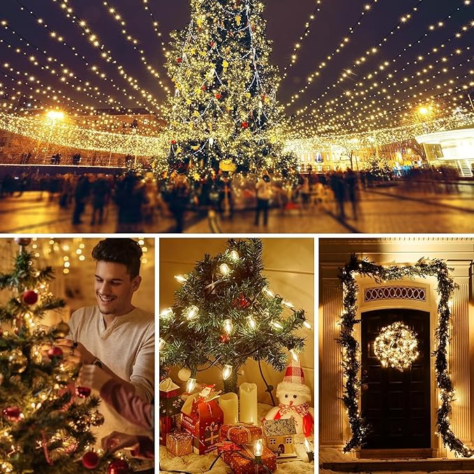 KGC C9 LED Replacement Christmas Lights Bulbs-0.6W Equivalent to 7W, Warm White 2200K, No Glass Shatterproof & Waterproof Plastic Bulbs, E17 Screw for Indoor Outdoor Patio String Lights 100 Pack