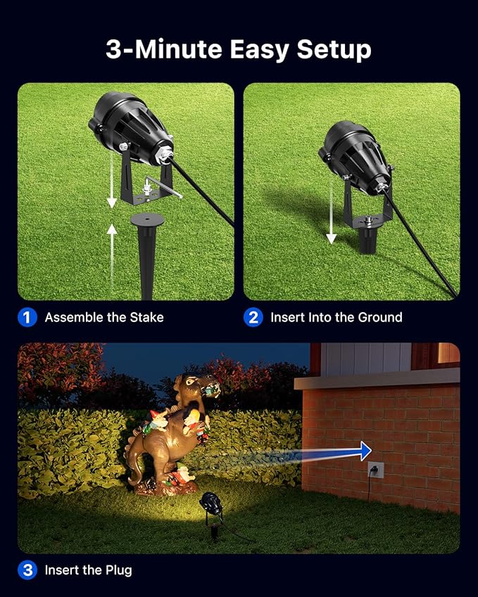 4 Pack RGB Landscape 12W Spotlights for Outdoor & Indoor Decoration Waterproof 120V Wired Color Changing Spot Light with Remote for Lighting Garden Tree, Potted Flowers, Cabinet Display, Artwork
