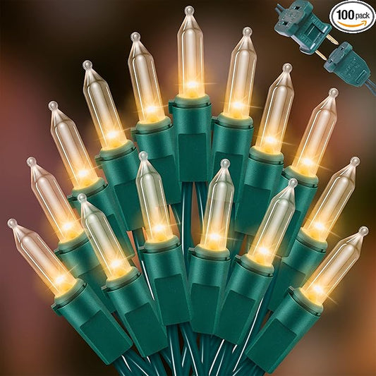 LAMPHOME 100 Mini LED Count Warm White - String Lights - 21.6FT LED ChristmasLights, Mini led Lights for Home Holiday Party Wedding Independence Day Decoration