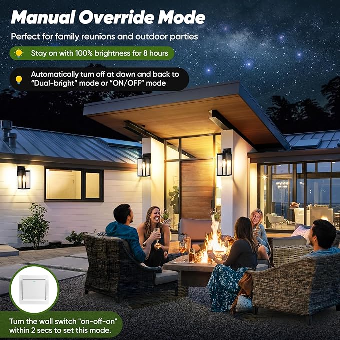 Upgraded Motion Sensor Outdoor Wall Light, 13” Dusk to Dawn Porch Light Outdoor Wall Sconce Lantern, 3 Lighting Modes Exterior Lighting Fixture Wall Mount, Outside Light for House Garage Patio, Bronze