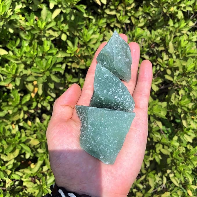 Zenkeeper 1Lb Green Aventurine Raw Stones for Tumbling, Polishing, Rough Green Aventurine Crystals Bulk Rough Gemstone for Jewelry Making, Healing, Meditation, Reiki