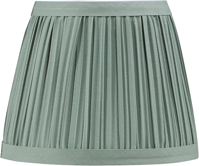 Aspen Creative 51521-2, Hardback Empire Transitional Clip-On Chandelier Lamp Shade, Mushroom Pleated Olive Faux Silk Fabric, 4" Top x 6" Bottom x 5" Slant Height, Set of 2
