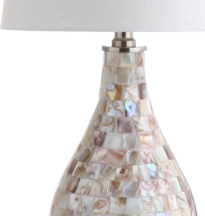 JONATHAN Y JYL1024A Mona 20.5" Mini LED Table Lamp, Cottage, Coastal, Transitional, Modern, Elegant, Office, Living Room, Family Room, Dining Room, Bedroom, Hallway, Foyer, Seashell