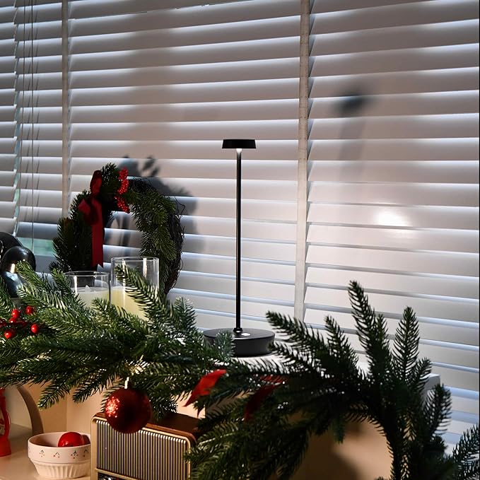 Cordless LED Table Lamp，Rechargeable Battery Desk Lamps, 3 Color Stepless Dimmable Metal Battery Table Lamps, Portable Table Light for Indoor/Outdoor/Restaurants/Bedroom/Bar