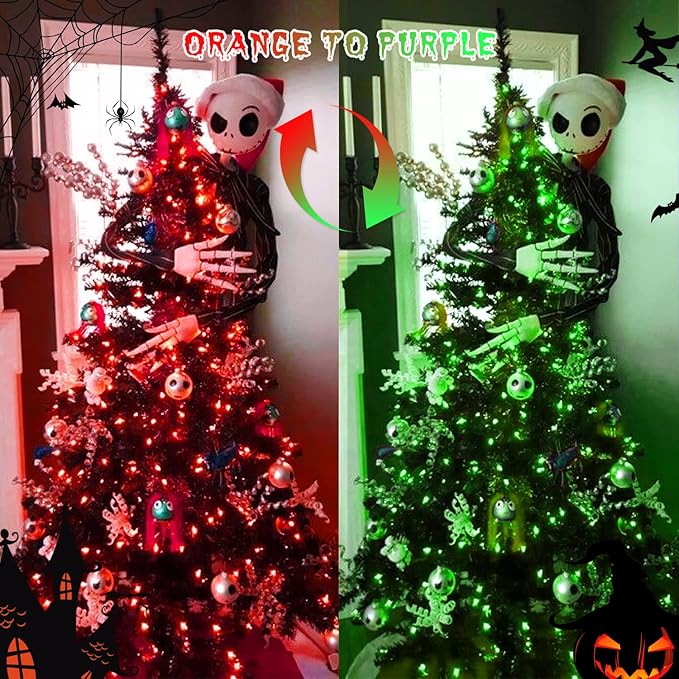 JMEXSUSS 200 LED Christmas Lights Outdoor, 66ft Red and Green String Lights with Remote, Connectable Waterproof Color Changing Christmas Lights for Party Yard Halloween Xmas Decor